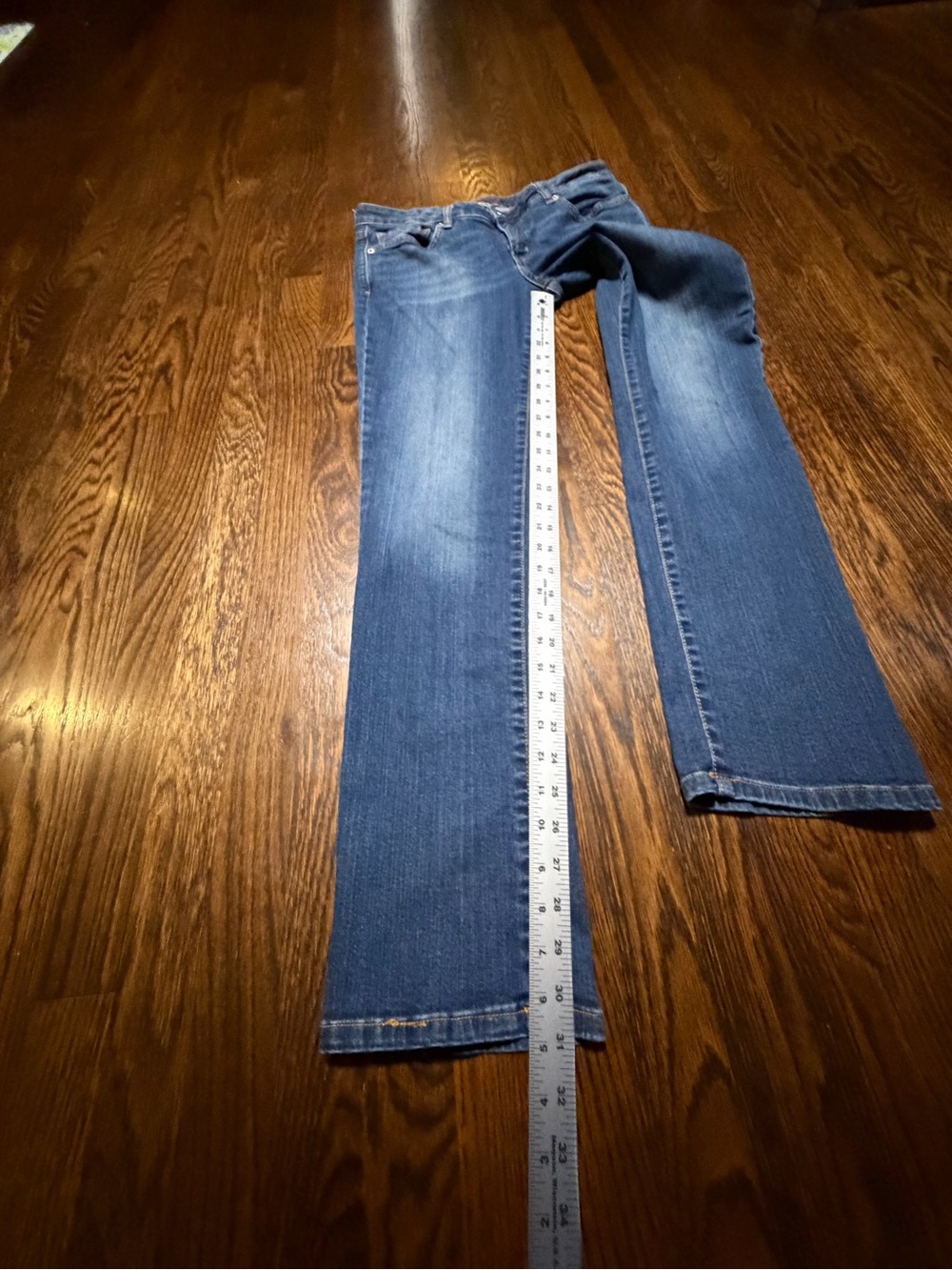 Tommy Hilfiger Distressed Y2K Straight Leg Blue Denim Jeans Womenβs Size 8R - Picture 9 of 11